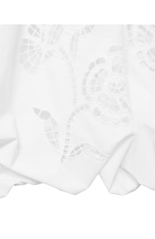 Mango Embroidered Bubble Hem Shorts In White