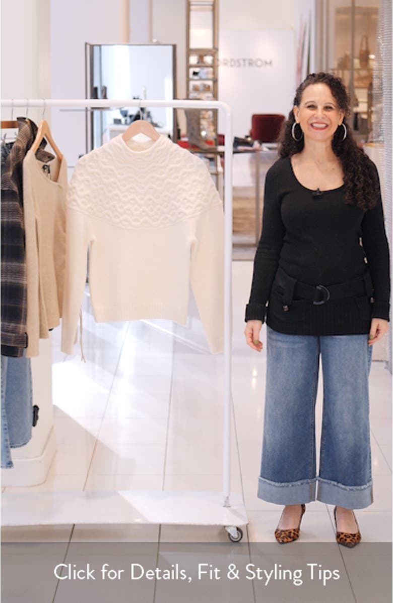 Cable Stitch Yoke Wool & Cashmere Sweater, sales video thumbnail