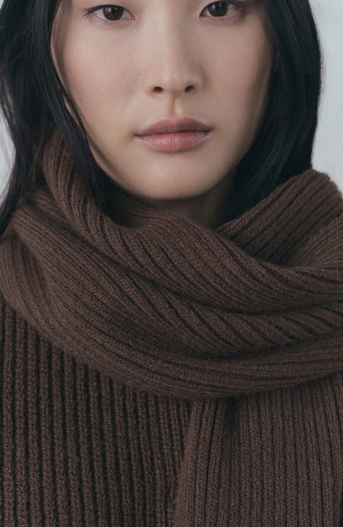 Mango Scarf Detail Cape Cardigan In Chocolate