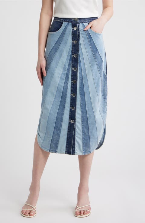 Apolline Denim Midi Skirt