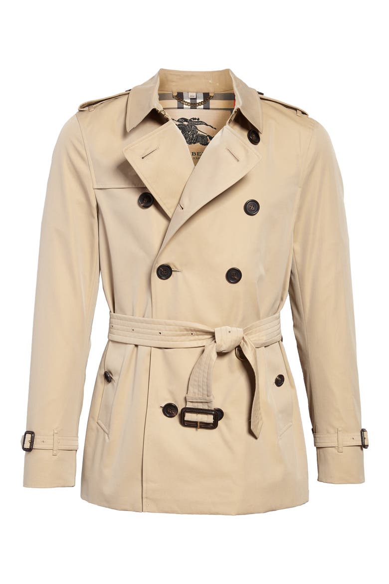 Sandringham Short Double Breasted Trench Coat, Main, color, HONEY
