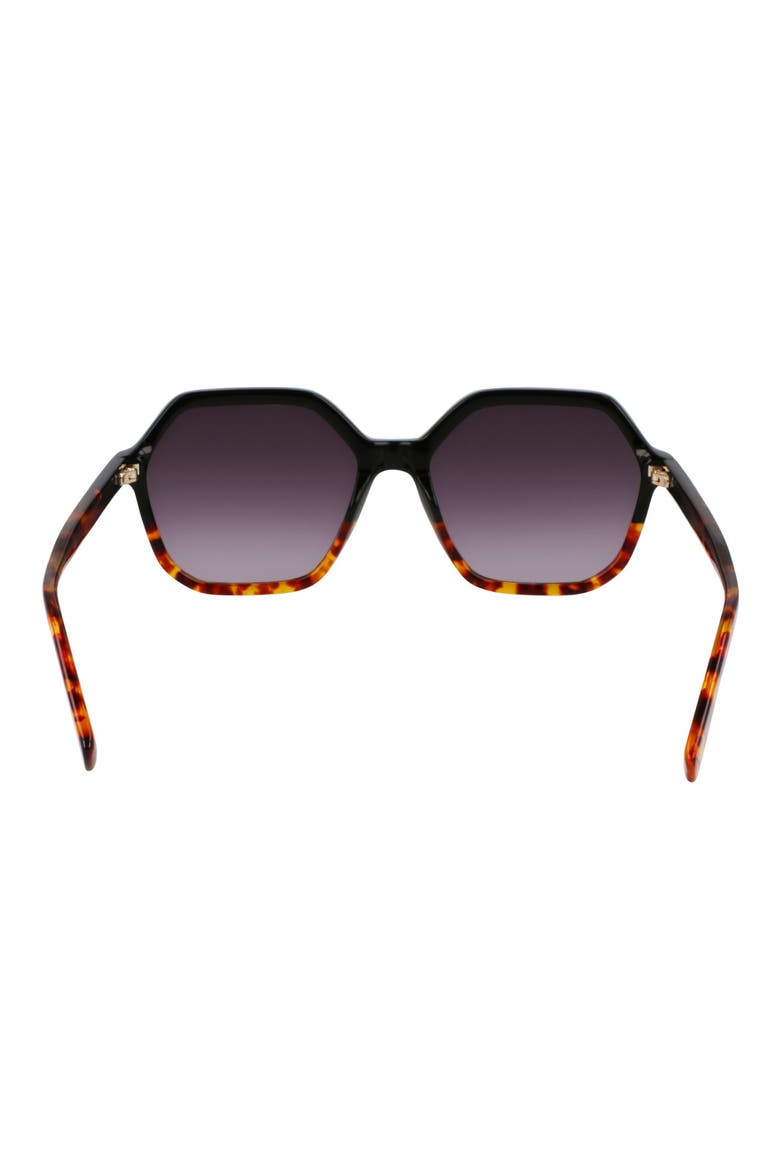 Heritage 56mm Gradient Modified Rectangular Sunglasses, Alternate, color, BLACK/HAVANA