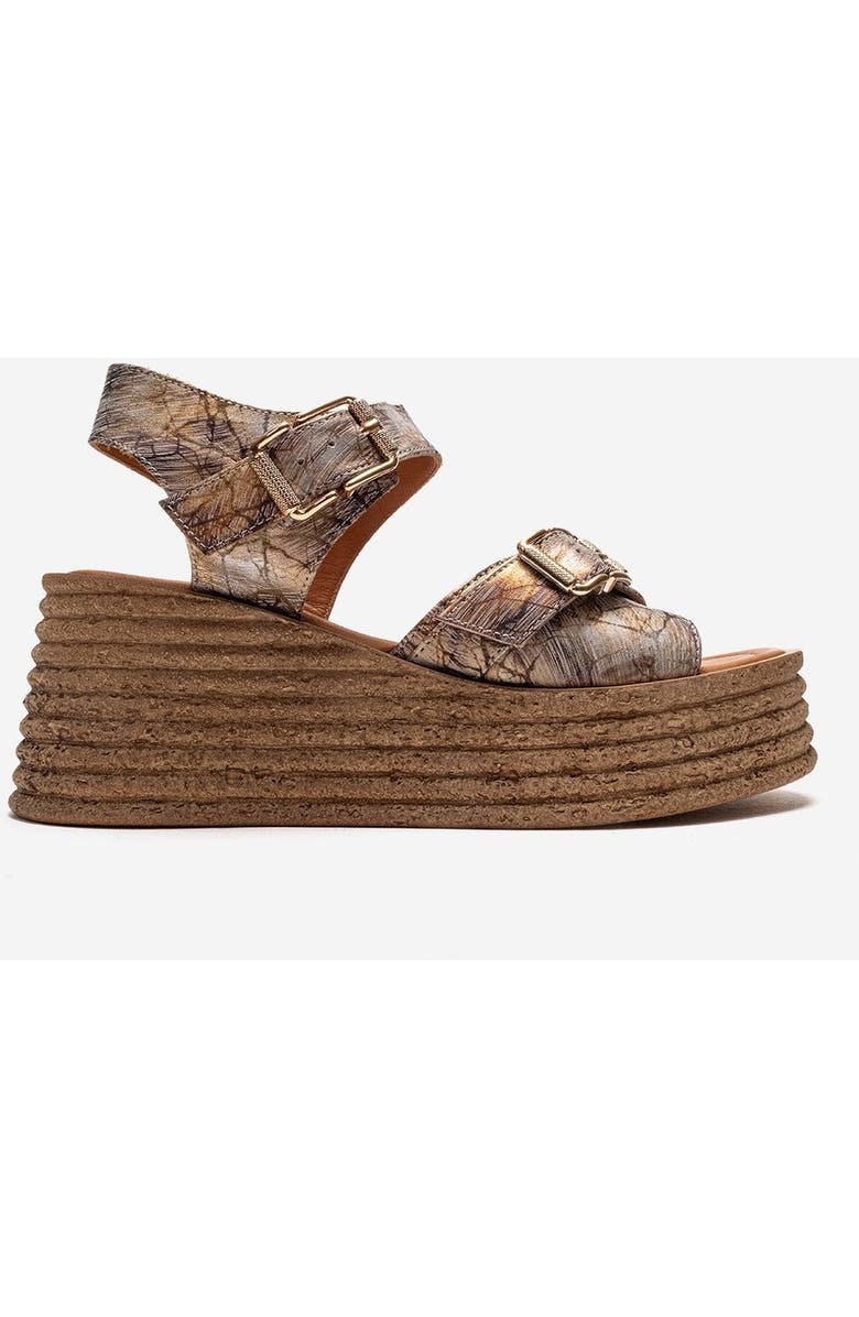 Forever & Always Shoes Mirette Leather Platform Sandal, Alternate, color, Gold