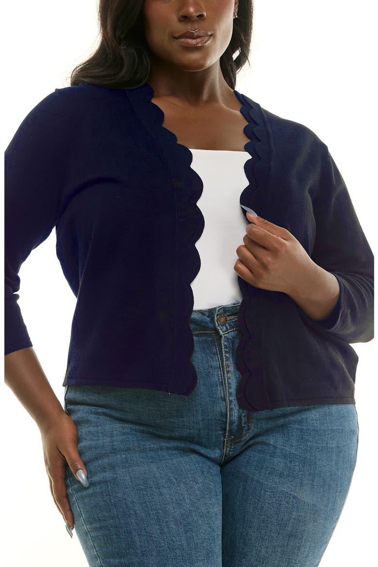 Scalloped Bolero, Main, color, NAVY