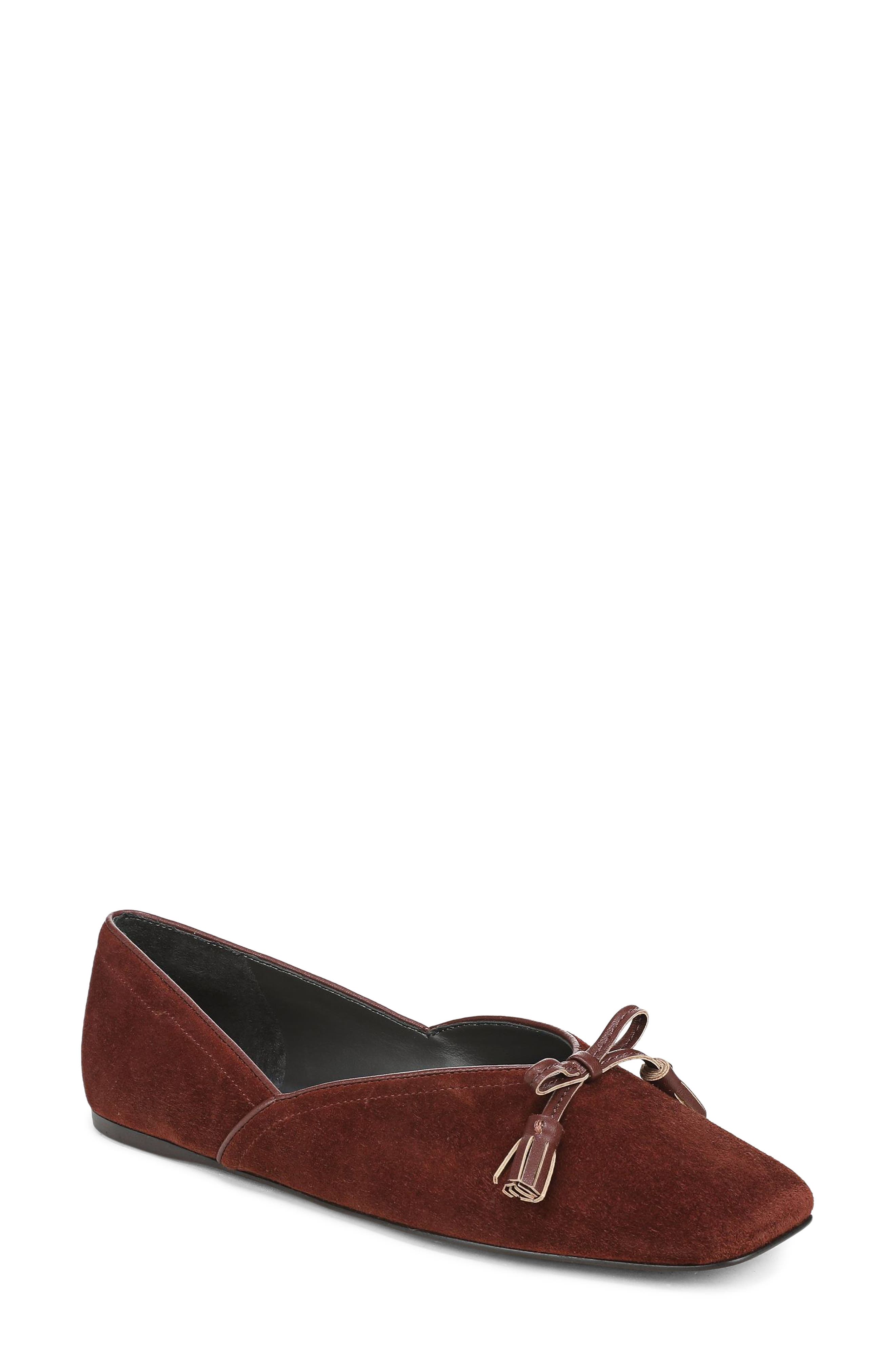Adabow Square Toe Flat, Main, color, RED