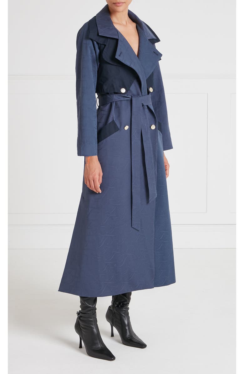Temperley London Victory Trench Coat, Alternate, color, Sea Blue