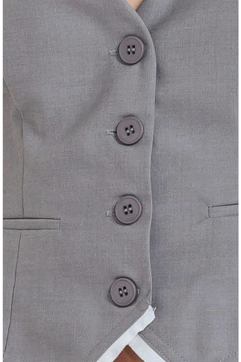 Contrast Trim Vest, Alternate, color, GREY