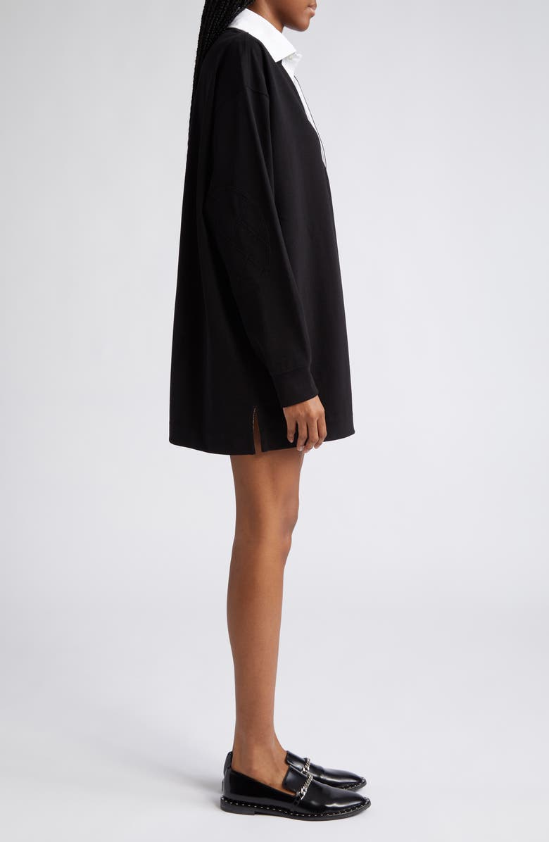 Stella McCartney Oversize Metallic Embroidered Detail Cotton Rugby Shirt, Alternate, color,