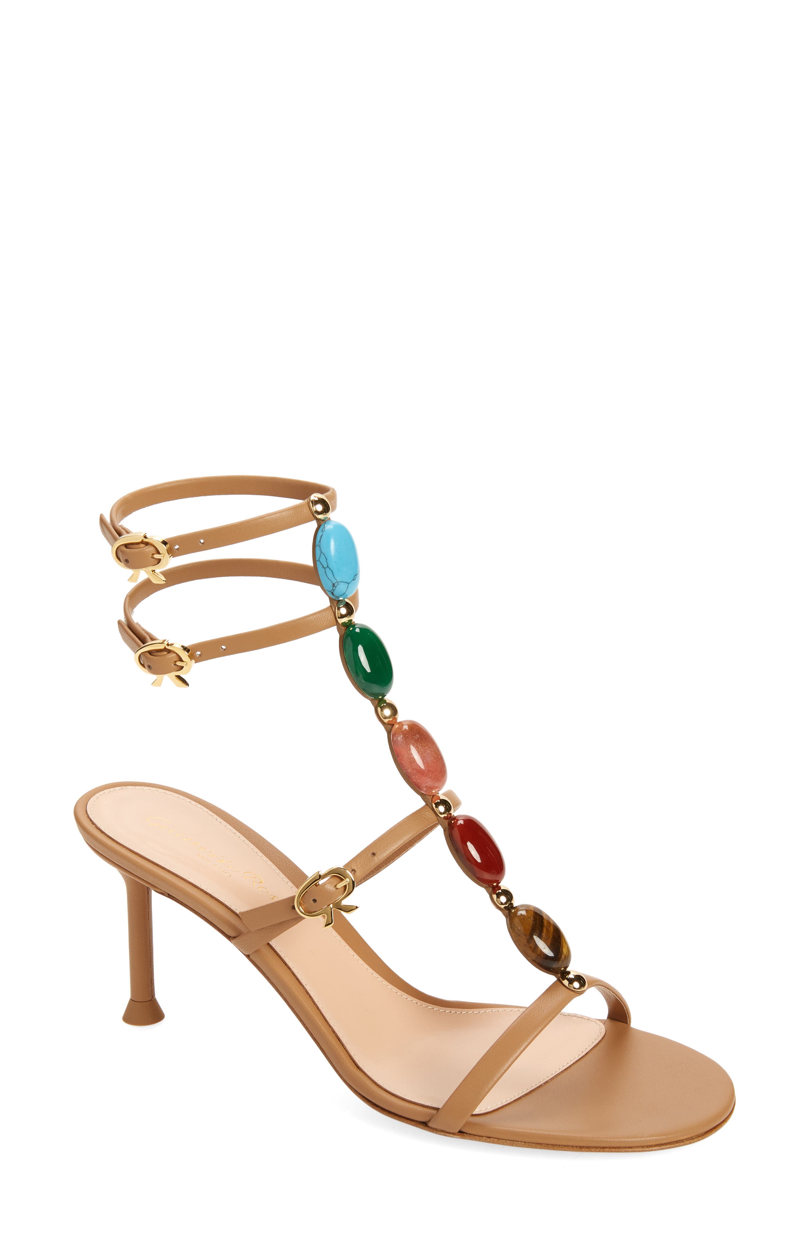 Gianvito Rossi Shanti Beaded Gladiator Sandal, Main, color, 