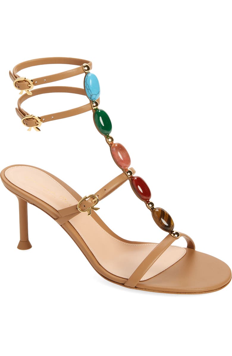 Gianvito Rossi Shanti Beaded Gladiator Sandal, Main, color,