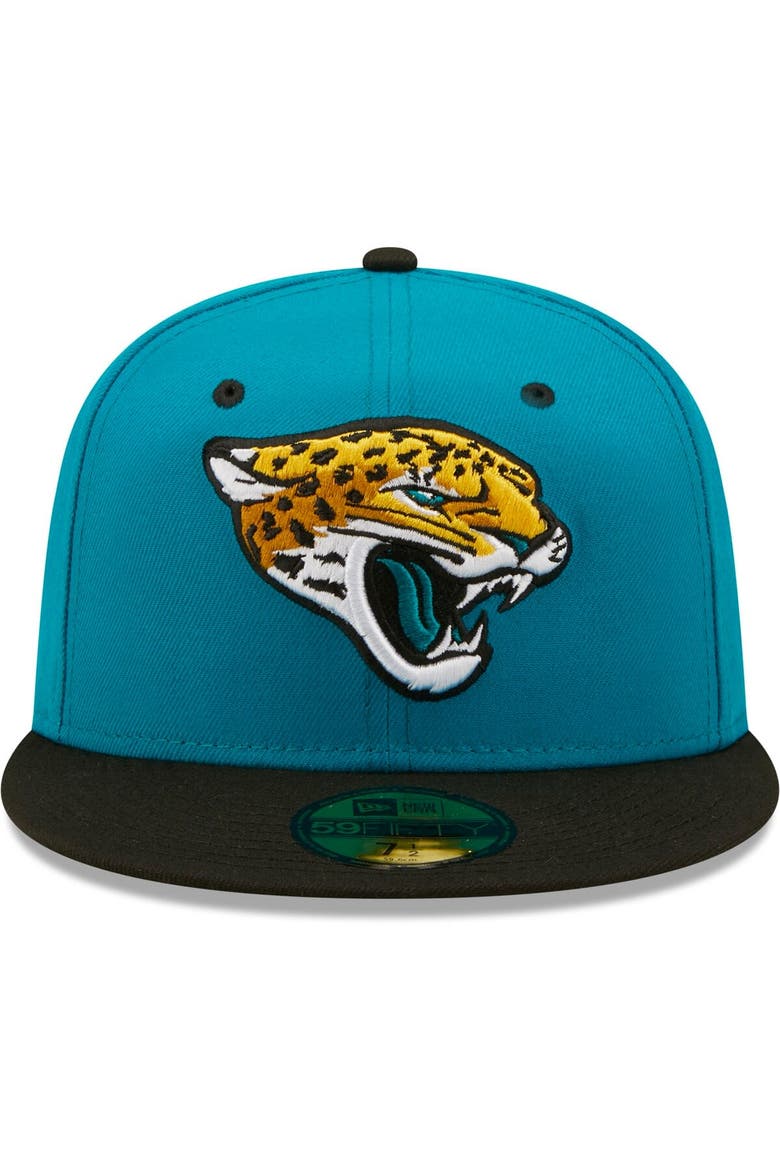 Men's New Era  Teal/Black Jacksonville Jaguars Flipside 2Tone 59FIFTY Fitted Hat, Alternate, color, Teal