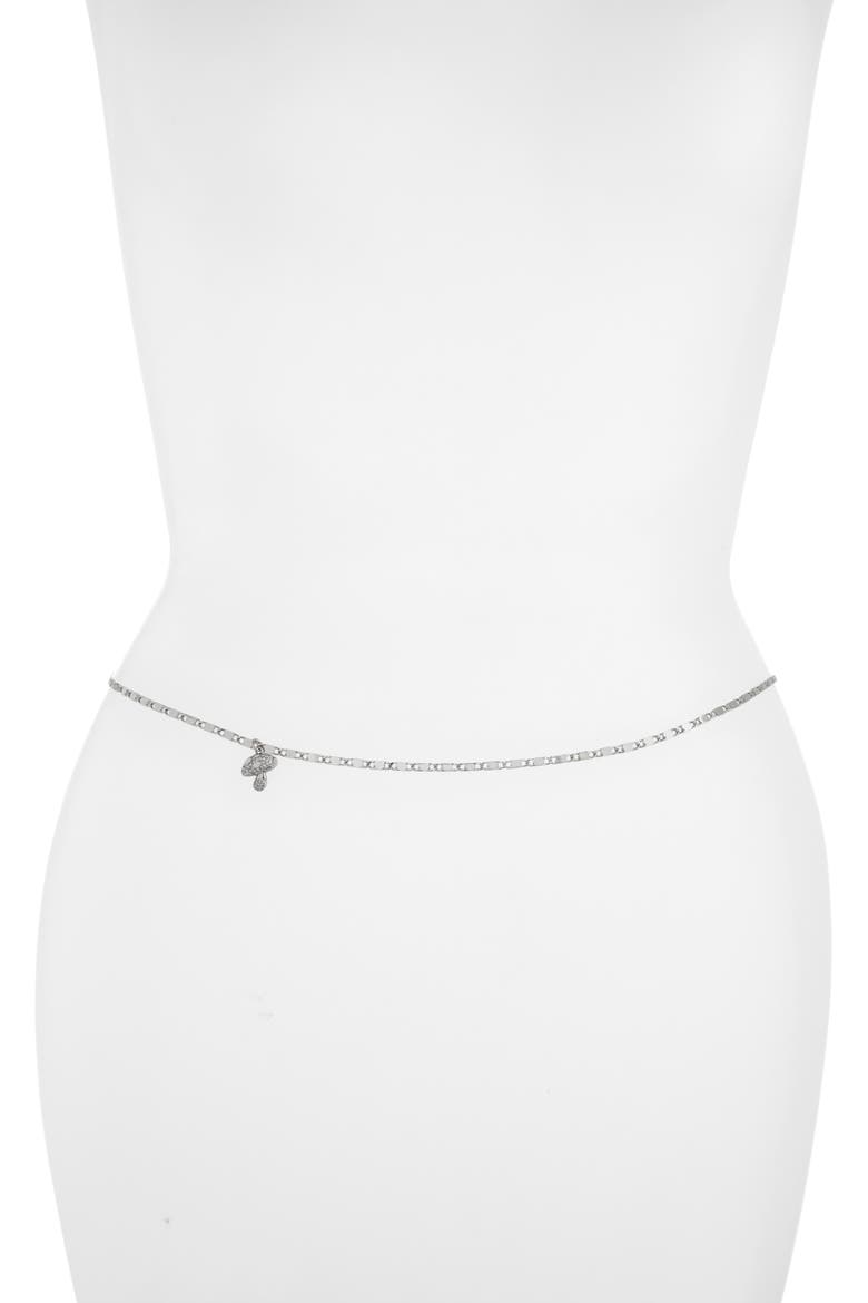 Mushroom Charm Belly Chain, Main, color, SILVER