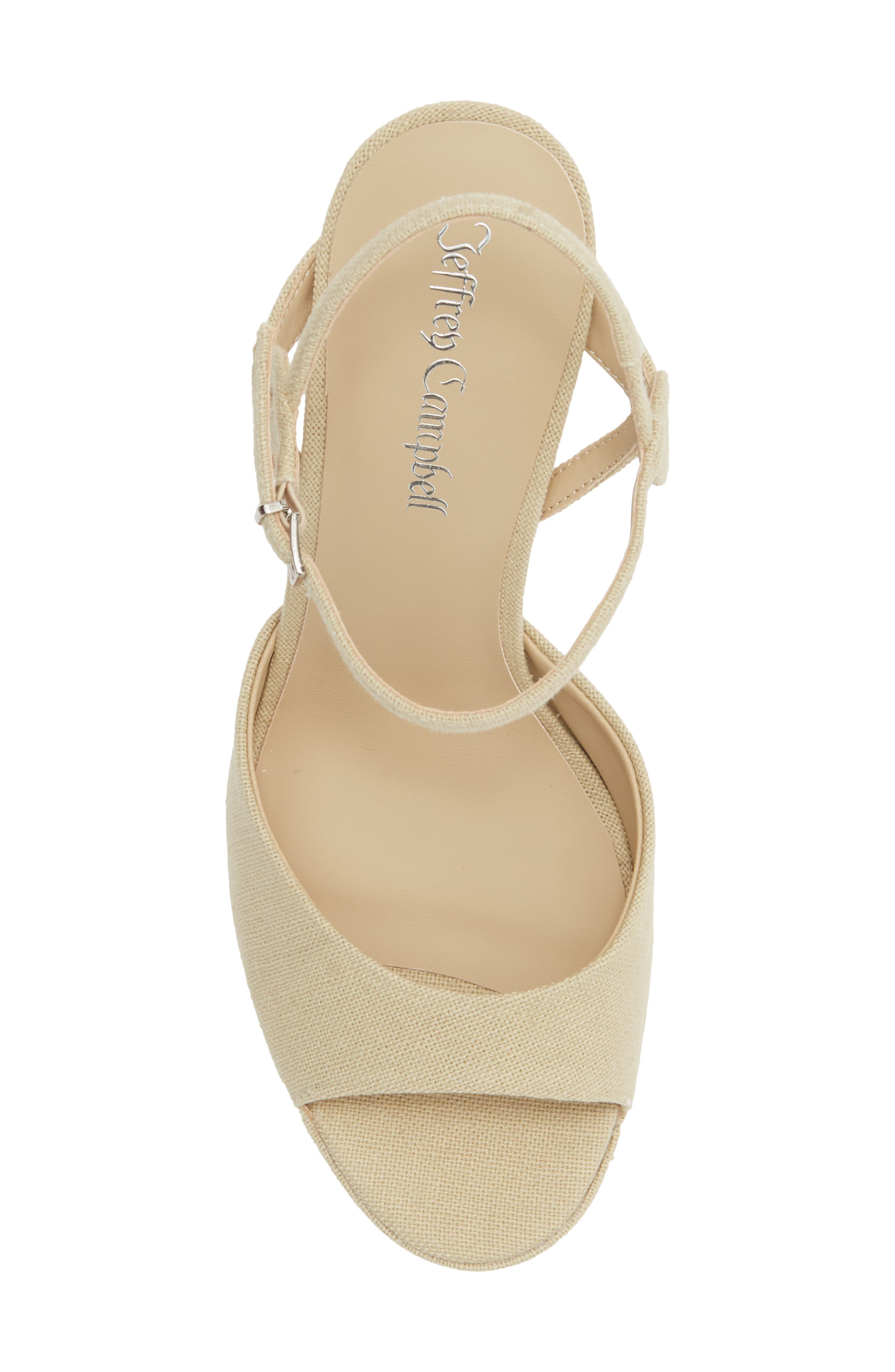 Jeffrey Campbell Ever Last Ankle Strap Platform Sandal, Alternate, color, Beige Canvas