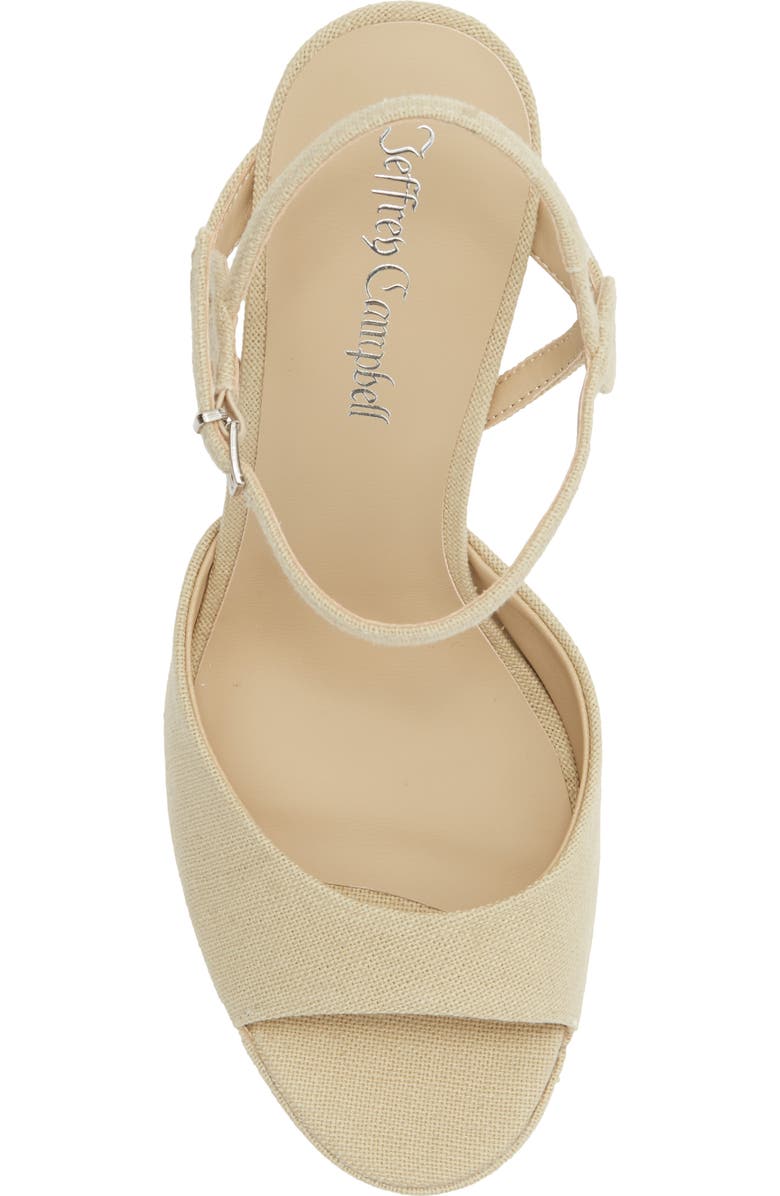 Jeffrey Campbell Ever Last Ankle Strap Platform Sandal, Alternate, color, Beige Canvas