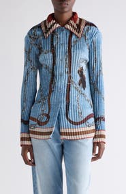 Acne Studios Pleated Print Button-Up Shirt
