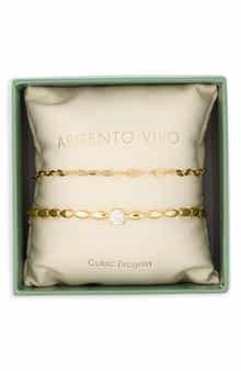 Cubic Zirconia Set of 2 Chain Bracelets