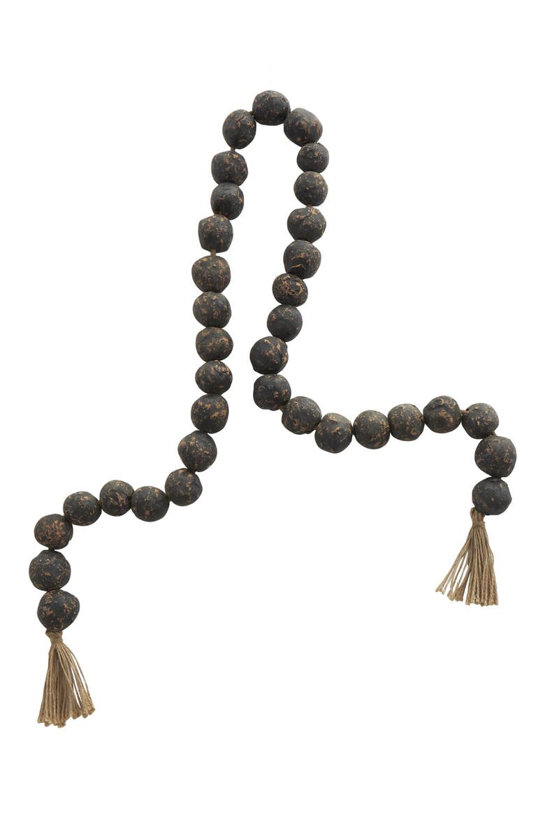 Bohemian Ceramic Beaded Tassel Garland, Alternate, color, BLACK