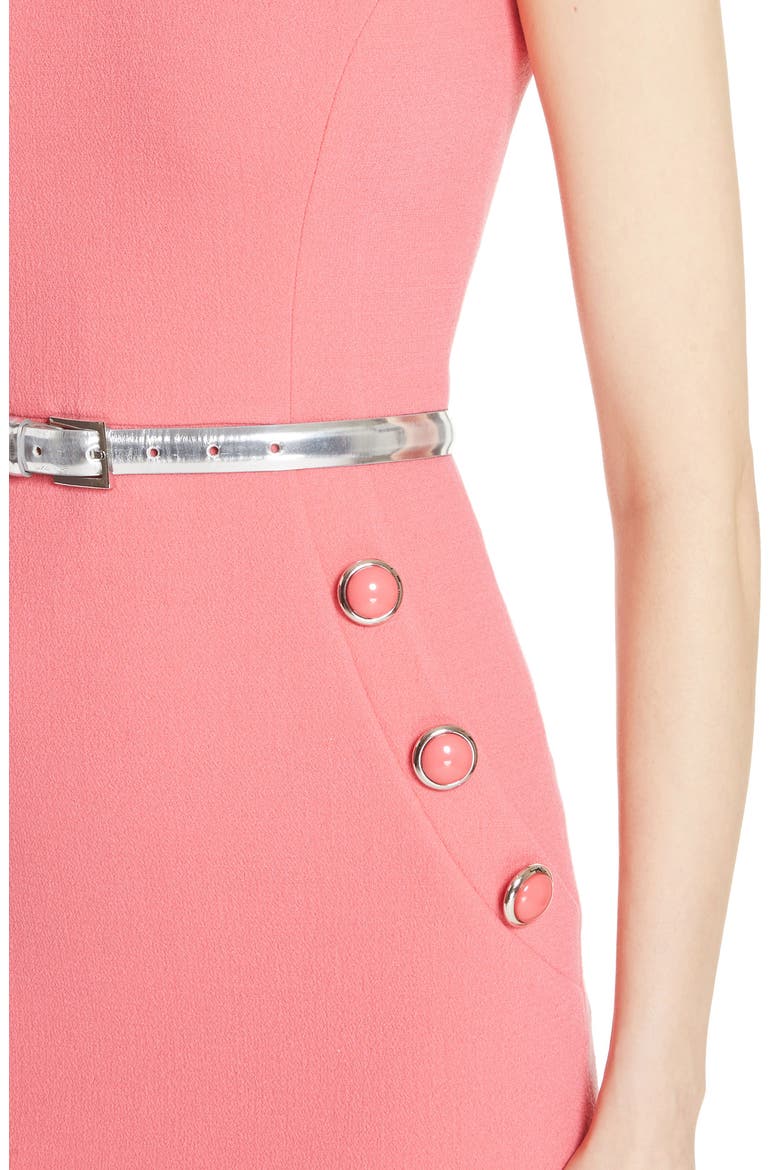 Button Detail Stretch Wool Dress, Alternate, color, ROSETTE