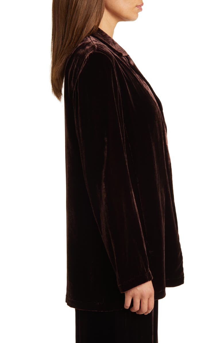 Eileen Fisher Longline Velvet Blazer, Alternate, color, Cassis
