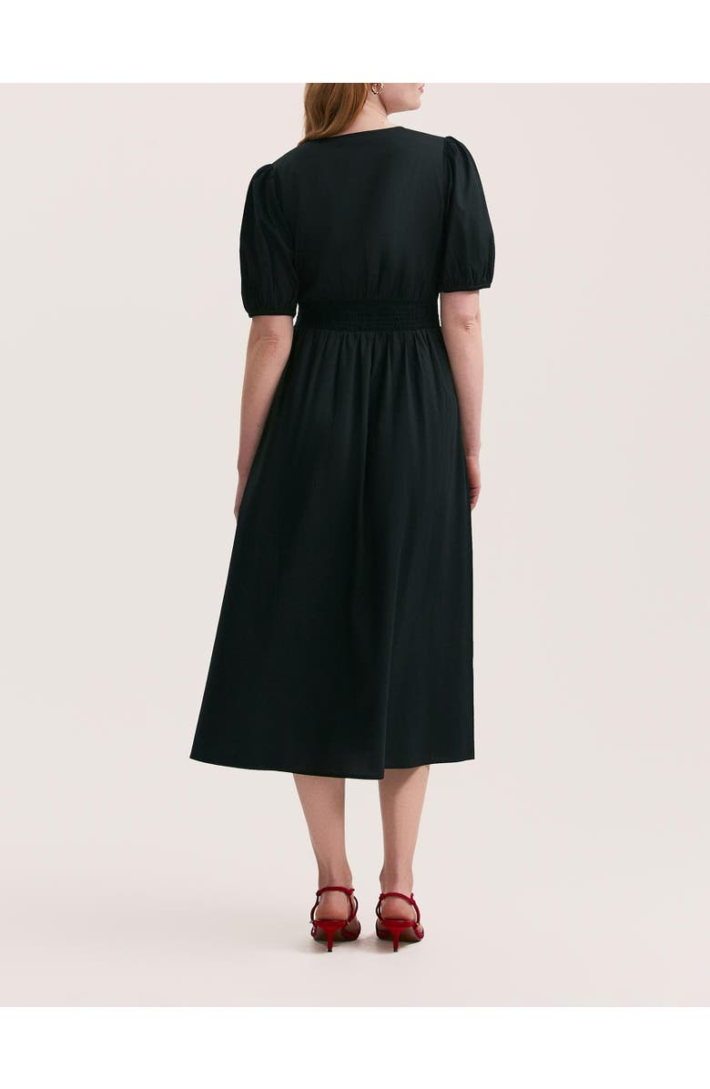 Finery London Addison Cotton Midi Tea Dress, Alternate, color, Black