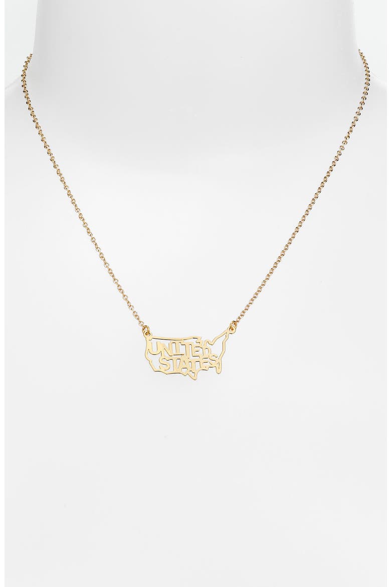 'USA' Necklace, Main, color, GOLD
