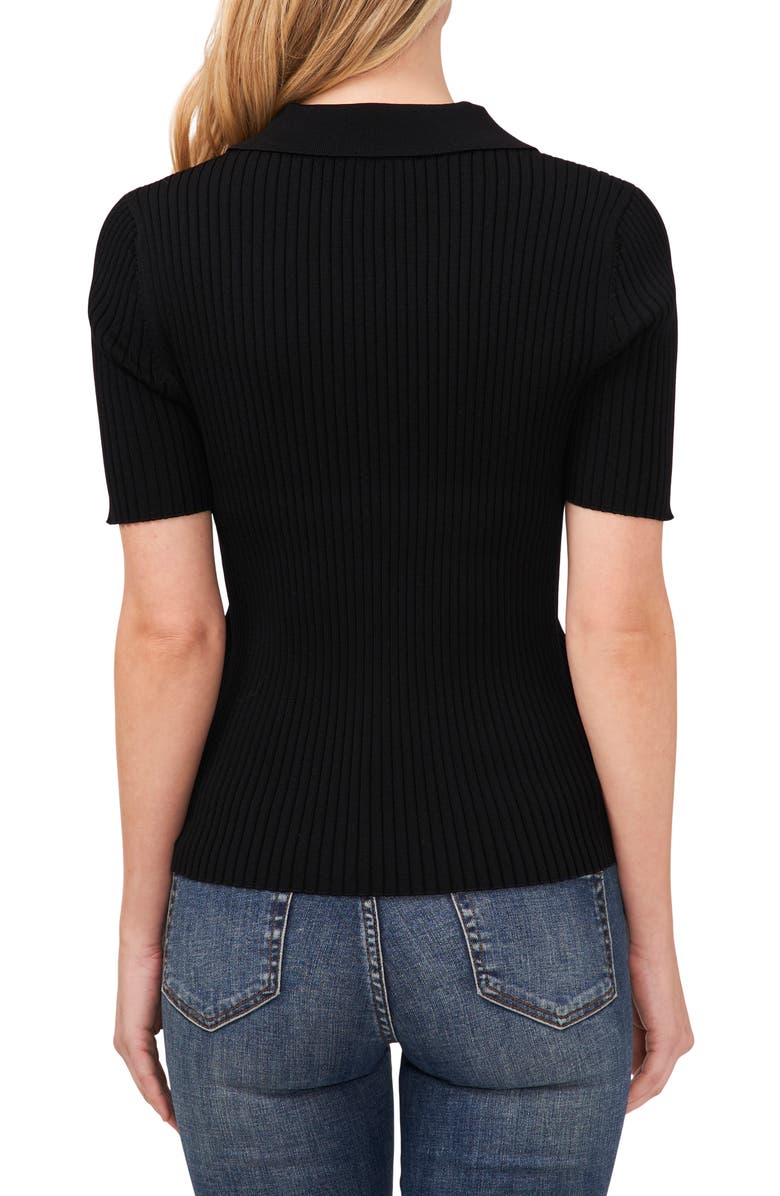 CeCe Rib Short Sleeve Polo, Alternate, color, 