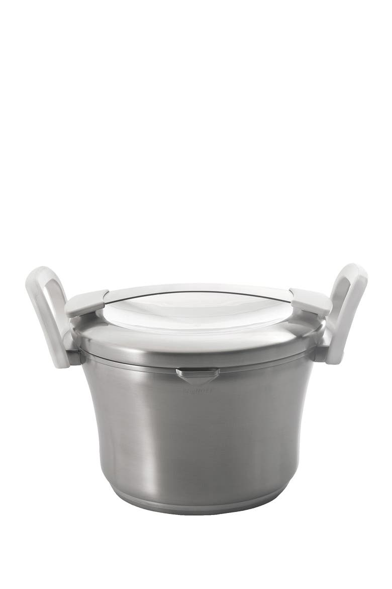 3.1qt. Stainless Steel Covered Casserole Pot, Main, color, SILVER