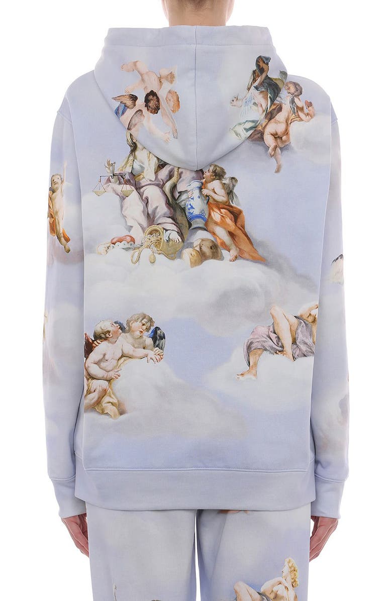Moschino Fresco Print Logo Cotton Hoodie, Alternate, color, 
