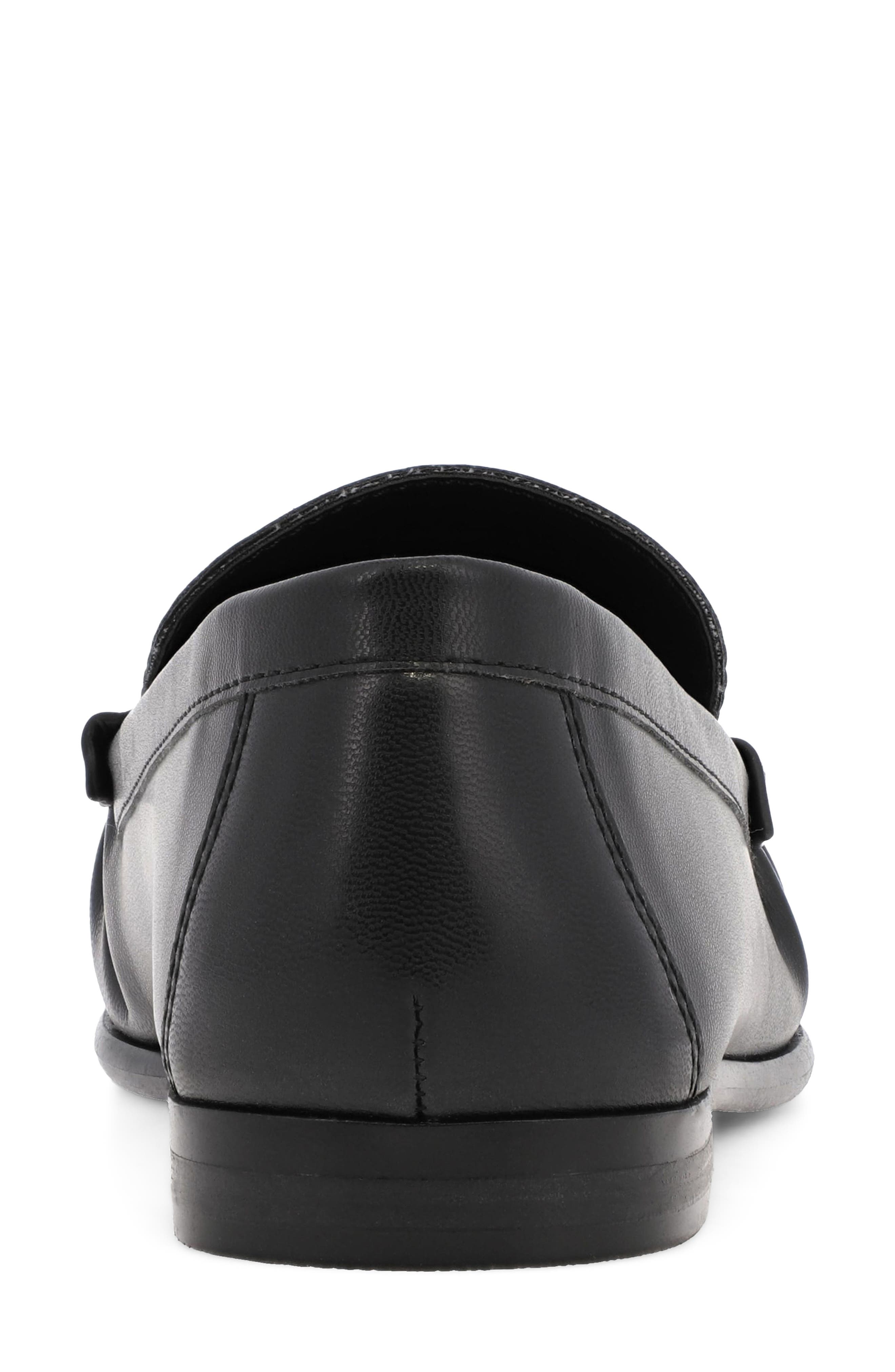 Carrson-P Faux Leather Penny Loafer, Alternate, color, BLACK