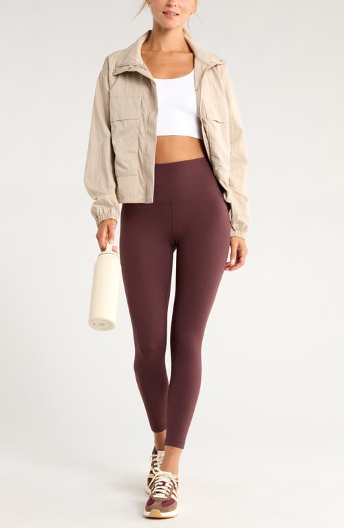 Zella Live In High Waist 7/8 Leggings In Burgundy