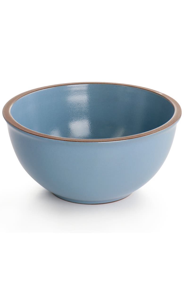 Soho Lounge Lagos 16 Piece Terracotta Double Bowl Dinnerware Set, Alternate, color, Blue