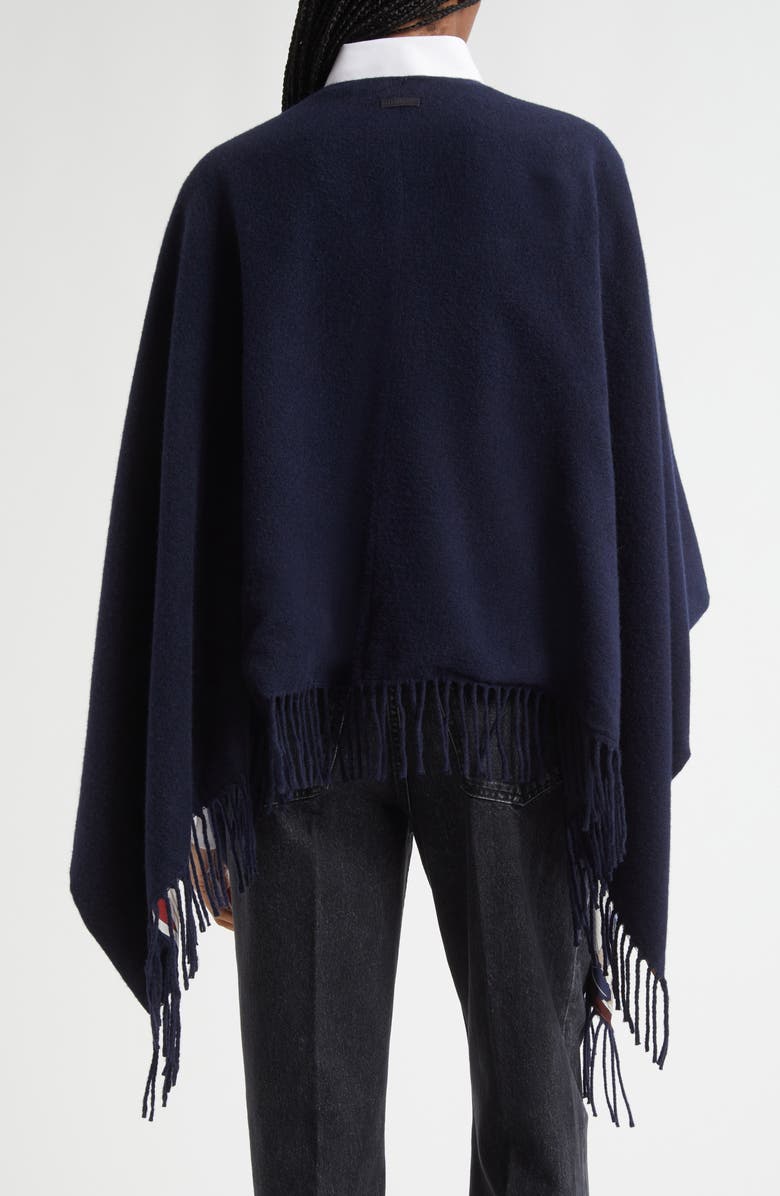 FERRAGAMO Giada Print Silk & Cashmere Blend Reversible Cape, Alternate, color, 