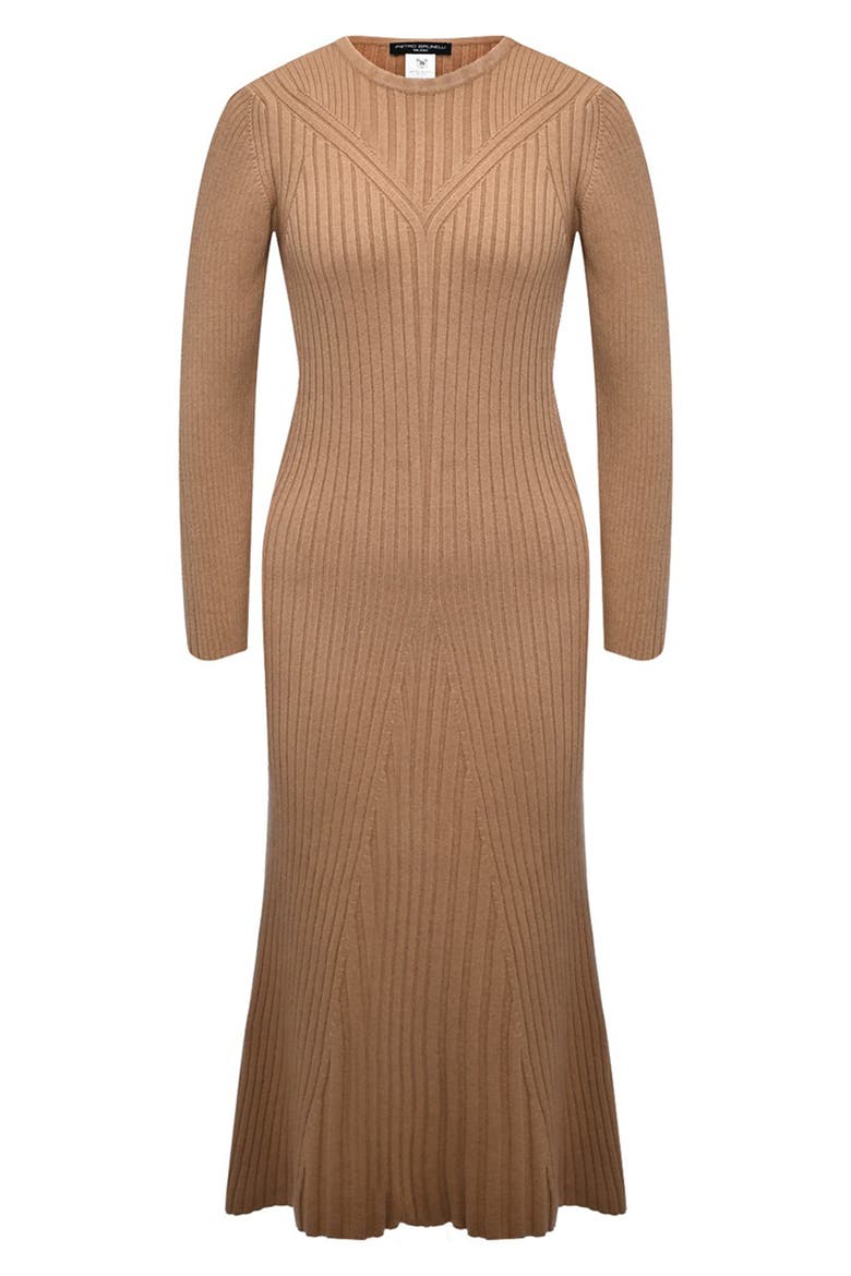 Long Sleeve Rib Maternity Midi Sweater Dress, Alternate, color, LIGHT/ PASTEL BROWN