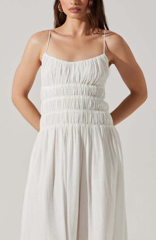 Astr The Label Andrina Shirred Maxi Sundress In White