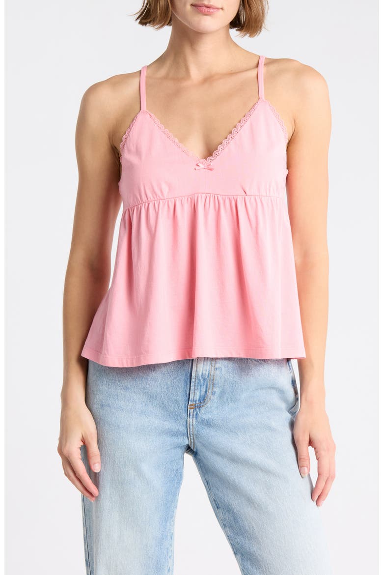 Babydoll Knit Cami, Main, color, PINK DIANTHUS