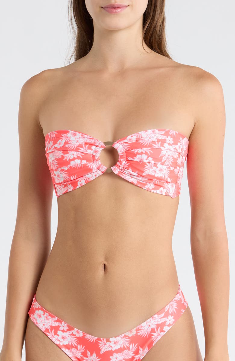 Kulani Kinis Strapless O-Ring Bikini Top, Main, color, Island Punch