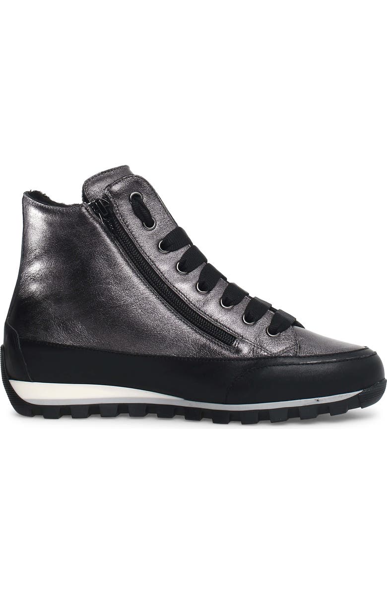 Candice Cooper Janis Genuine Shearling Sneaker, Alternate, color, Metallic Black