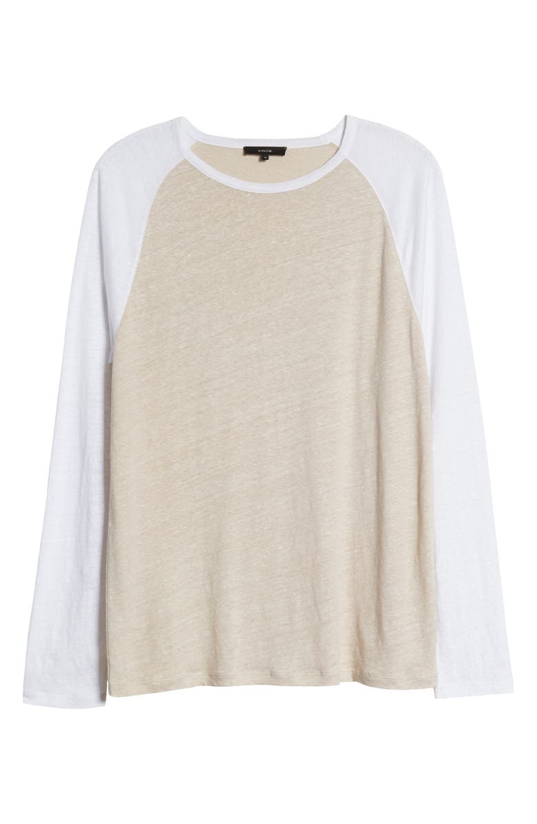 Vince Slim Fit Linen Baseball T-Shirt, Alternate, color, 