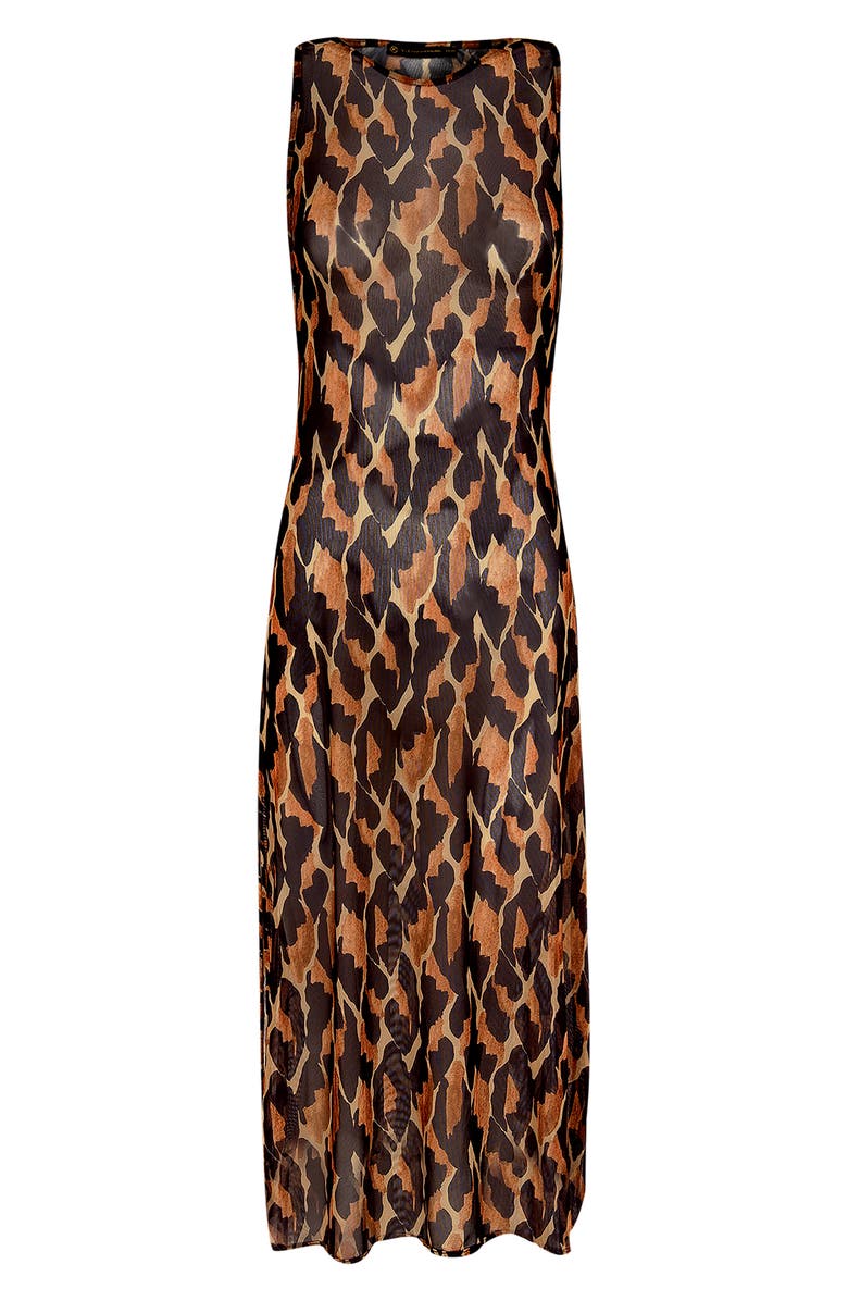 ViX Paula Hermanny Camu Twist Mesh Cover-Up Dress, Alternate, color, Multi Brown