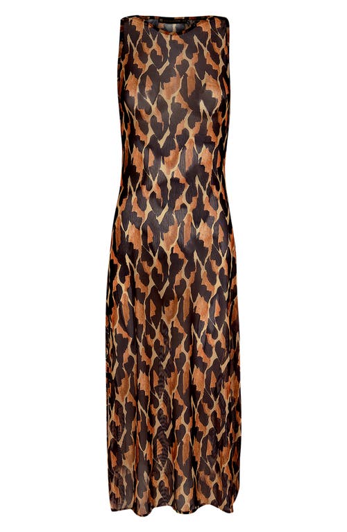 Vix Paula Hermanny Camu Twist Mesh Cover-up Dress In Multi