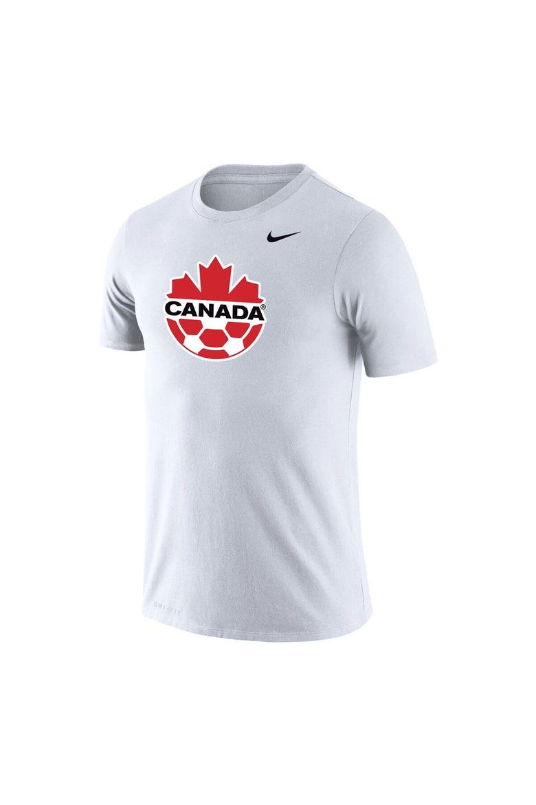 Men's Nike White Canada Soccer Primary Logo Legend Performance T-Shirt, Alternate, color, White