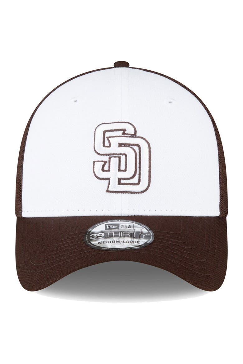 Men's New Era  Brown/White San Diego Padres 2023 On-Field Batting Practice 39THIRTY Flex Hat, Alternate, color, White