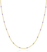 The Lovery Fine Jewelry Purple Enamel Nugget Bead Necklace