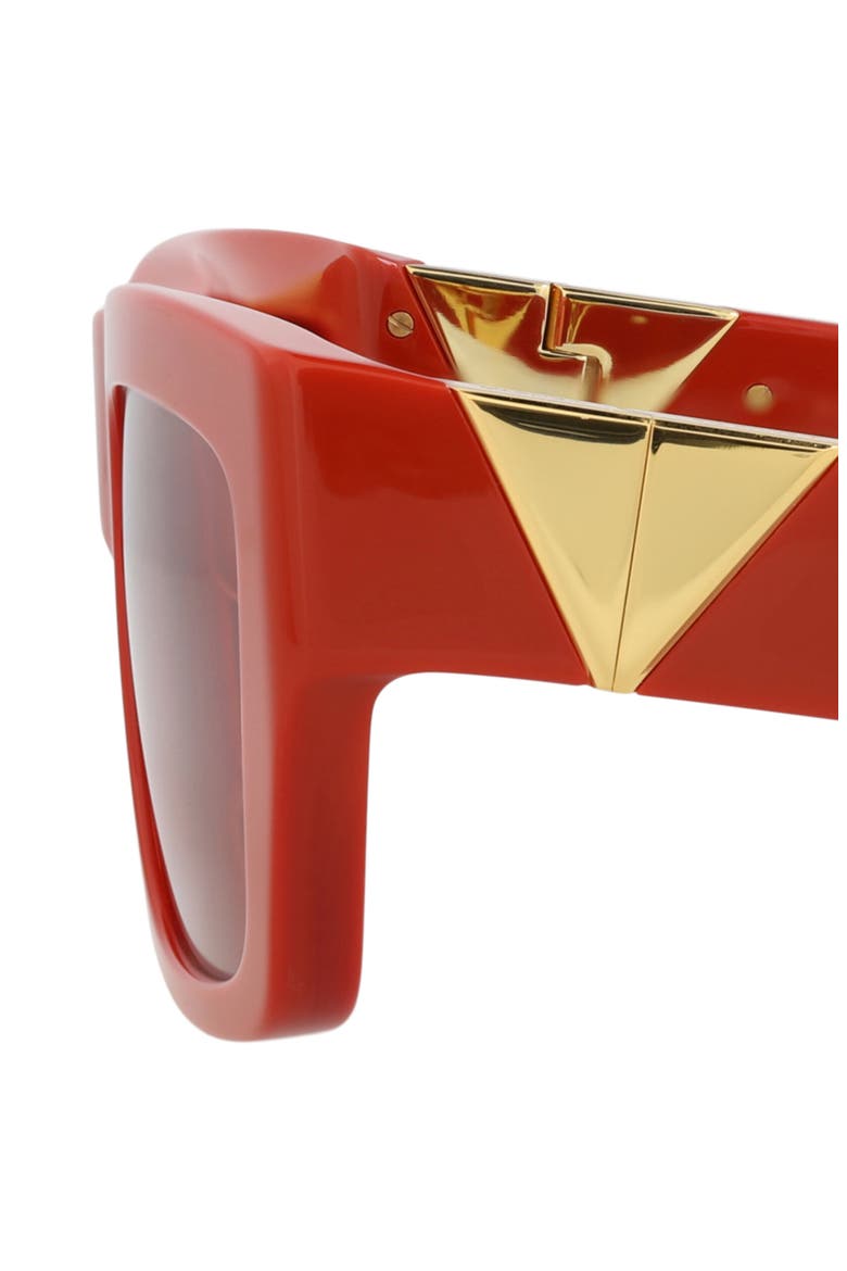 57mm Square Sunglasses, Alternate, color, ORANGE ORANGE ORANGE