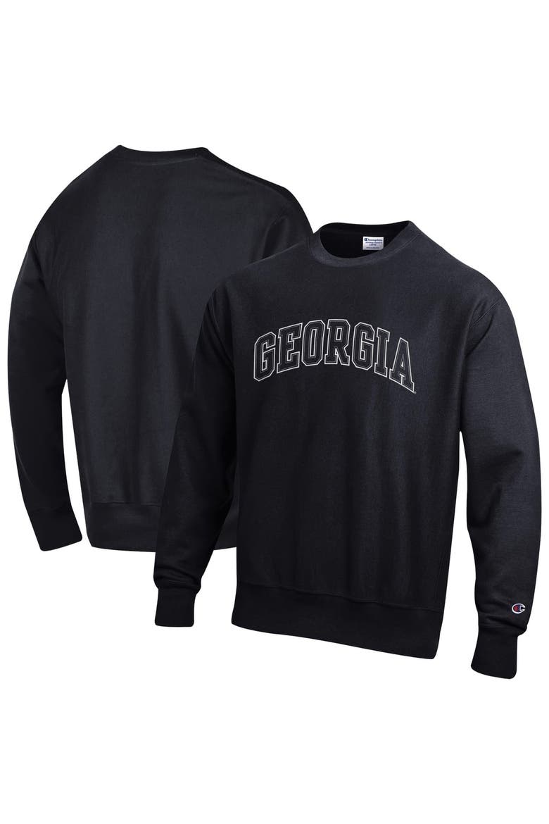 Men's Champion  Black Georgia Bulldogs Reverse Weave Crewneck Sweatshirt, Main, color, Black
