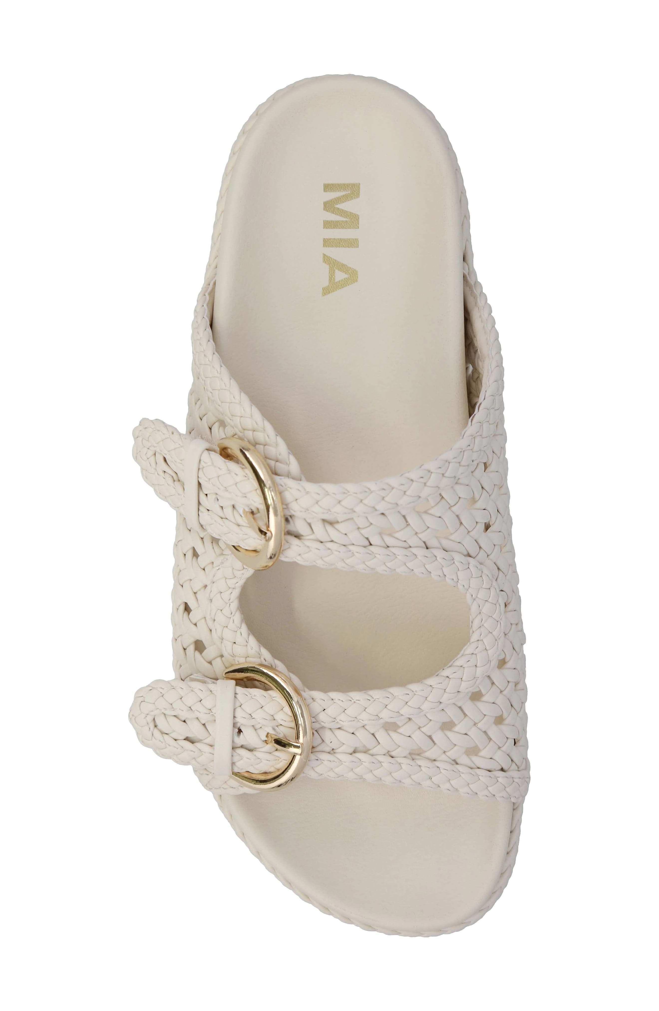 Braided Buckle Strap Platform Sandal, Alternate, color, BONE