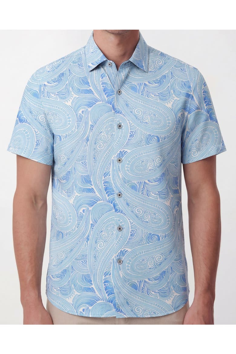 Marakesh Paisley Mens Short Sleeve Shirt, Alternate, color, Marakesh Paisley Teal