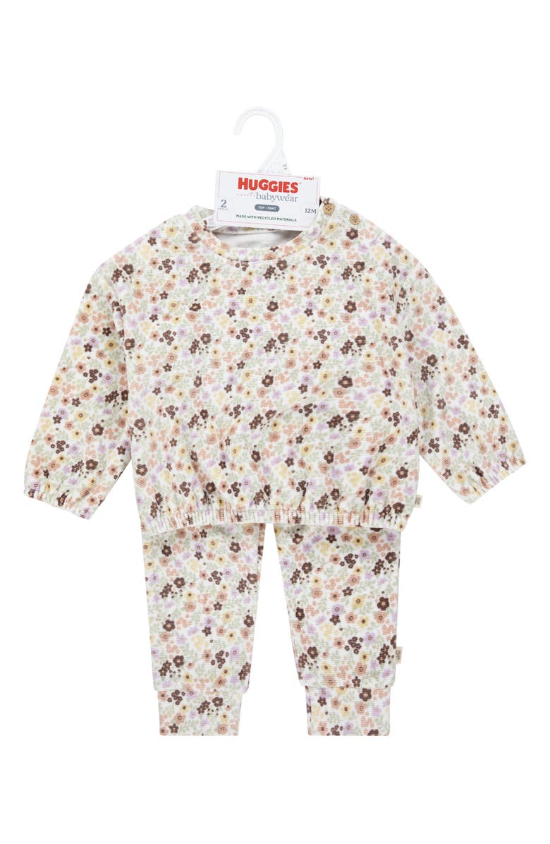 Huggies Velour Top & Pants Set, Alternate, color, Huggies Snow White