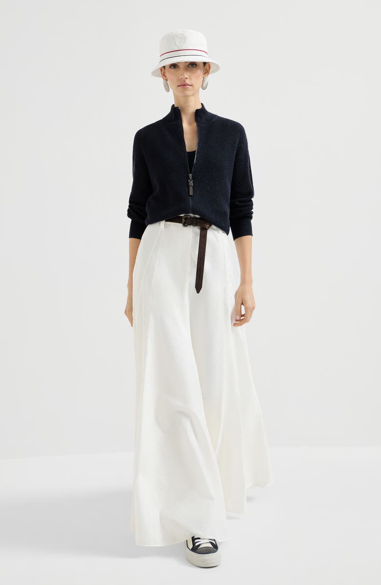 Brunello Cucinelli Sparkling net cardigan, Alternate, color, Blue