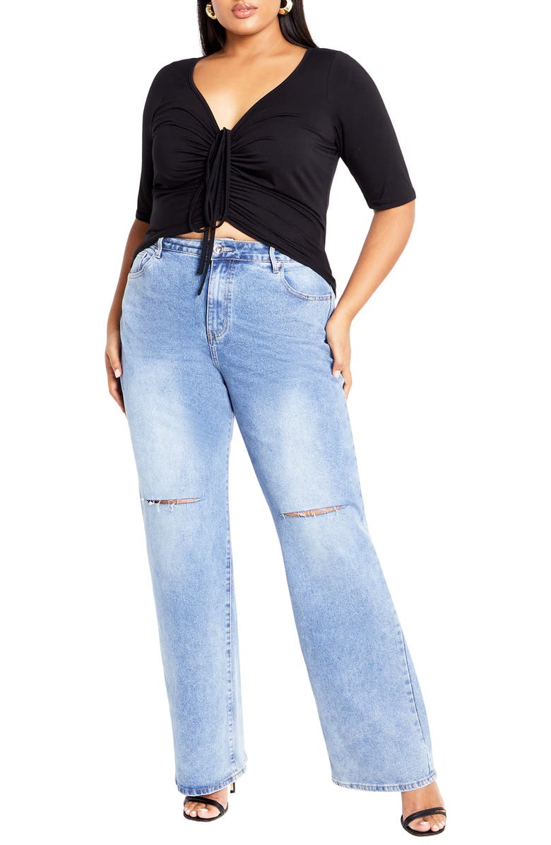 City Chic Mariana Ruched Crop Top, Alternate, color,